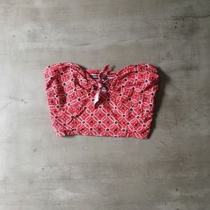 Vintage red crop/bandeau top